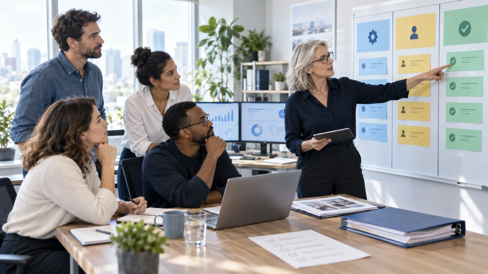 SEO agency team reviewing automated checks and human release approval